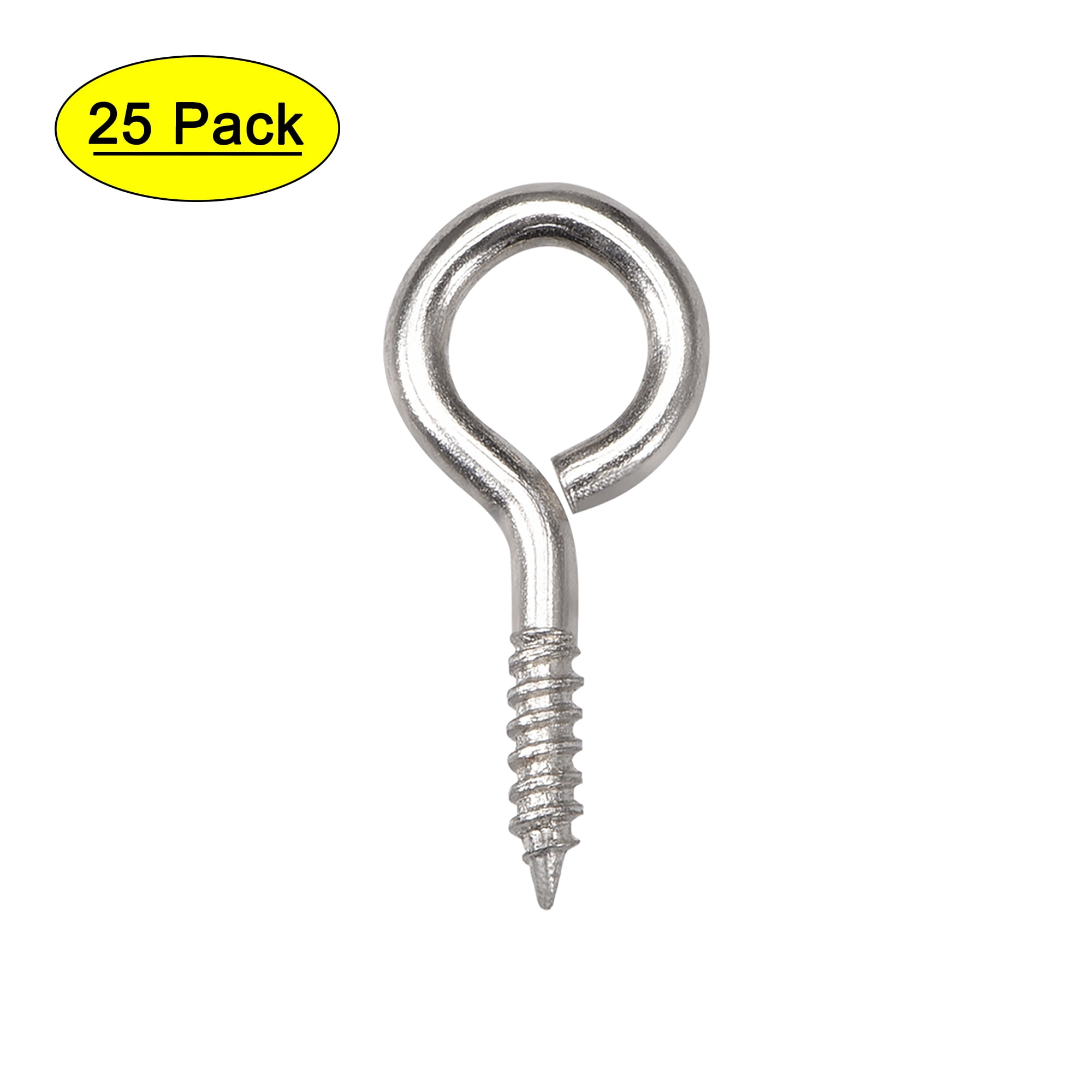 Uxcell 1.2" Small Screw Eye Hooks Self Tapping Screws Carbon Steel