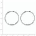 thumbnail image 2 of Beautiful Sterling Silver RH-plated Polish 2x30mm Non-Pierced Hoop Earrings, 2 of 2