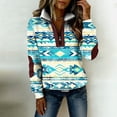 thumbnail image 2 of TaTaai Womens St Patricks Day Pullover Sweatshirt Color Block Lapel Collar Half Zip Casual Long Sleeve Top Shamrock Print Spring Gift, 2 of 8