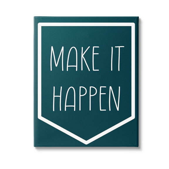 Stupell Industries Minimal Make It Happen Inspirational Painting Gallery Wrapped Canvas Art Print Wall Art, 16 x 20