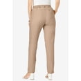 thumbnail image 3 of Jessica London Women's Plus Size Linen Pleat-Front Pant, 3 of 4