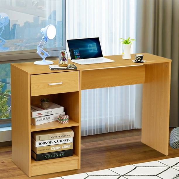 Compact Computer Desk Study Writing Table Workstation With Drawer And Shelf For Small Spaces Home Office Furniture Com Compact Computer Desk Study Writing, Luxury Small Writing Desk