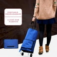 thumbnail image 1 of JUNWELL 2 in 1 Foldable Shopping Cart   New Foldable Shopping Bag Carts with Wheels  Portable Rolling Tote Shopping Bag with Wheels  Waterproof Trolley Collapsible Grocery Shopping Tote B, 1 of 8