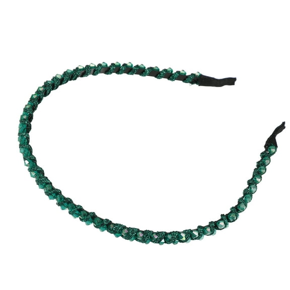 Vocoste 1 Pcs Hairband for Women Rhinestone Hair Hoop Headband Green 0.24 Inch Wide