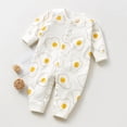 thumbnail image 4 of Bovxnpu Newborn Bodysuits Print Long Sleeve Crewneck Snap Romper Toddler Infant Outfits, 4 of 7