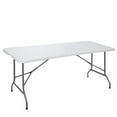 thumbnail image 5 of HXYHJ 3/4/6/8 FT Plastic Folding Tables - Ultra - Portable, Durable for Indoor & Outdoor Use - Ideal for Picnics, Camping, Parties and More-4 FT Round (2 PCS), 5 of 7