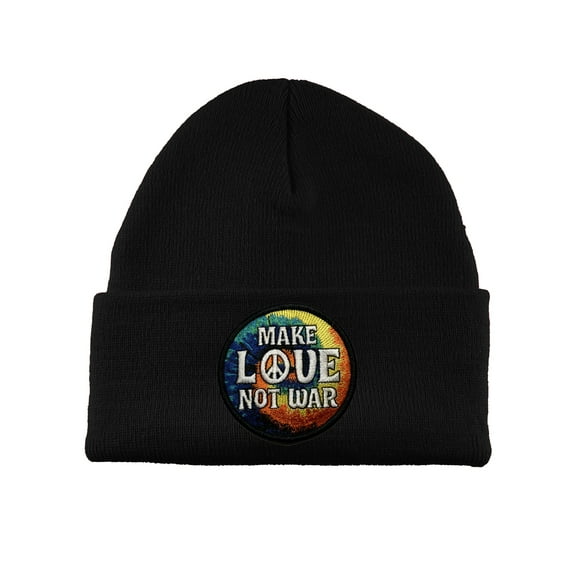 Gravity Threads Make Love Not War Patch Cuffed Beanie - Black