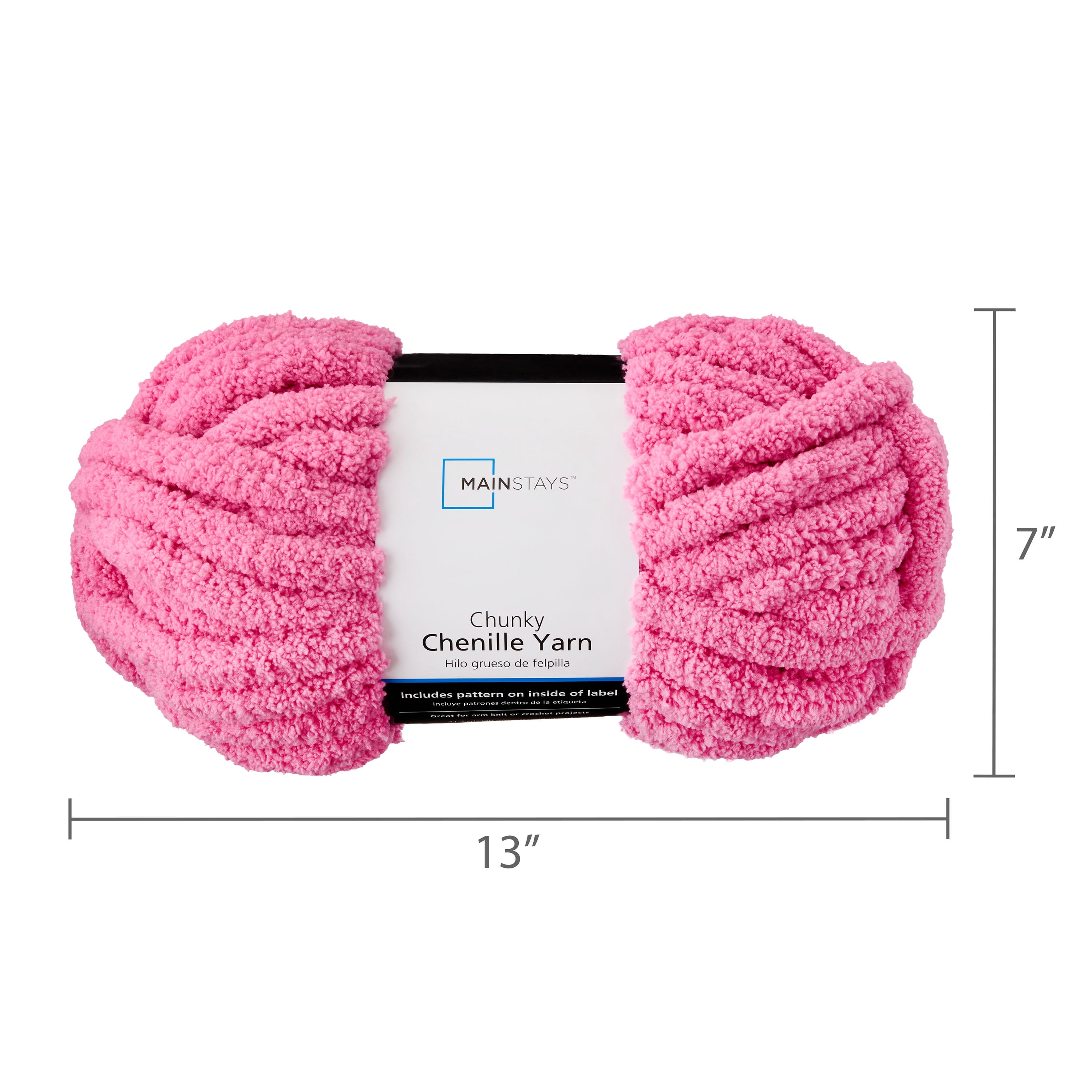 Mainstays Super Bulky Chunky Chenille Yarn, 31.7 Yd, Petal Pop, Pack of 4