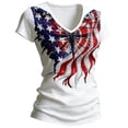 thumbnail image 4 of Womens Work T Shirts Tops Short Sleeve Print Crewneck Blouse Outfits Boho Shirts, 4 of 4