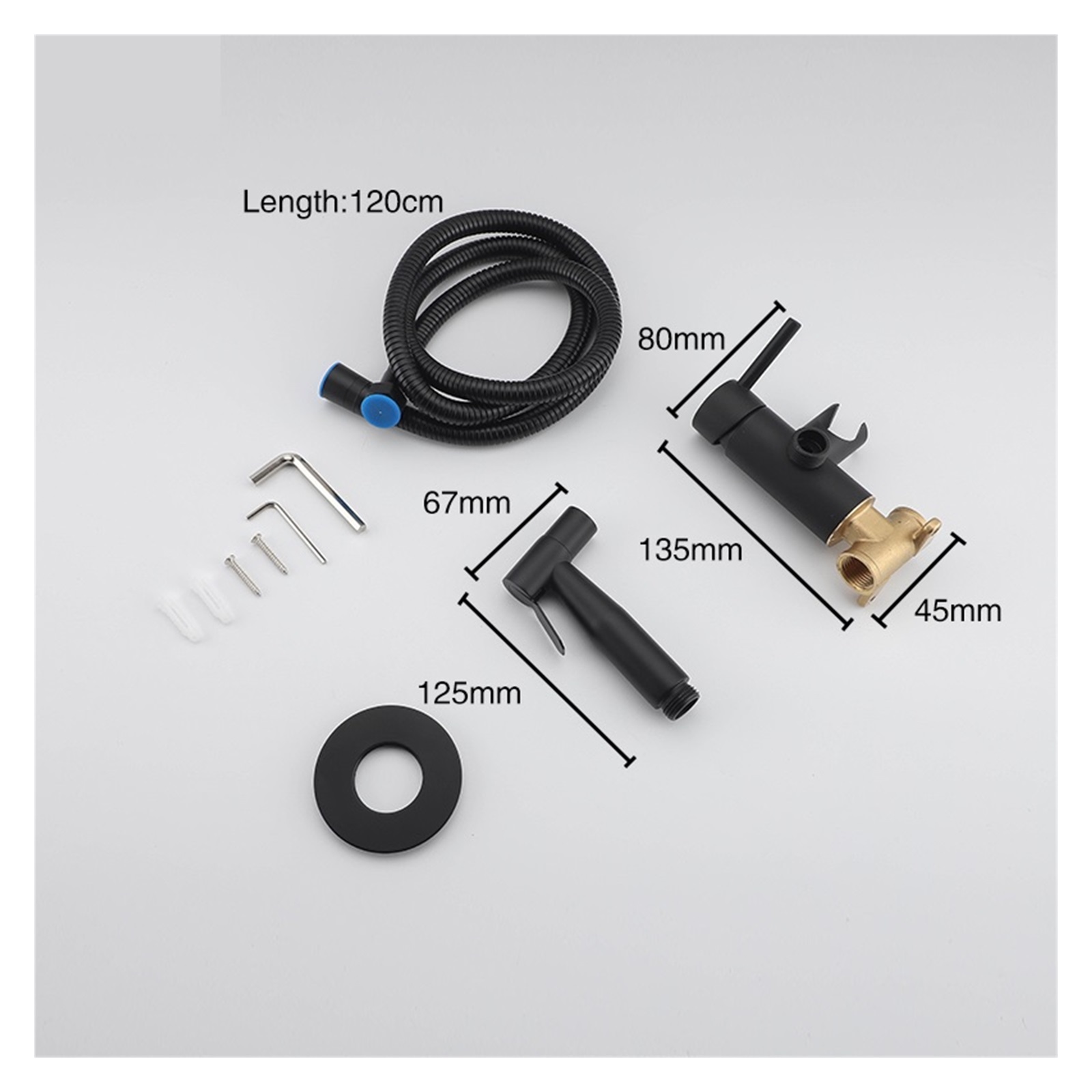 Brass Bidet Faucet Sprayer Black Portable Toilet Bidet Faucet, Hot Cold Water Bathroom Mixer Valve Hygienic Shower ,Leakproof Design