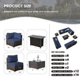 thumbnail image 5 of Grezone Patio Furniture Sets 15 Pieces Sectional Outdoor Furniture Sofa Chairs Set All Weather PE Rattan Wicker Couch Conversation Set (Blue), 5 of 12