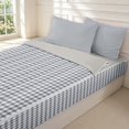 thumbnail image 3 of Manfei Classic Plaid Zipper Twin Comforter Sets with Fitted Sheet and 2 Pillowcases,Vintage Check Zipper Bedding Set,Light Gray,Light Gray Reversible,4pcs, 3 of 8