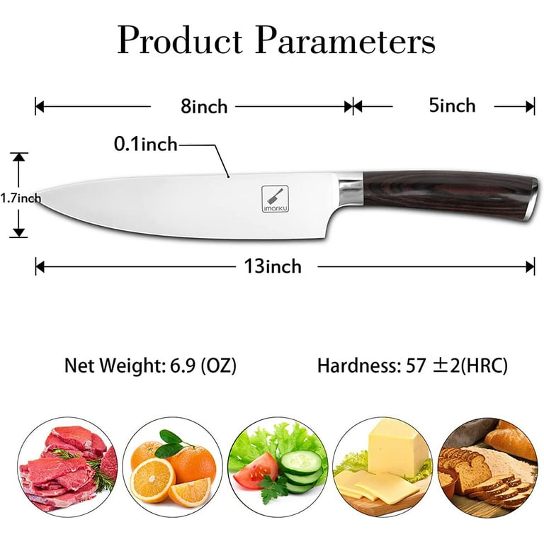 imarku Chef Knife Pro Kitchen Knife 8 Inch Chef's Knives High Carbon NEW