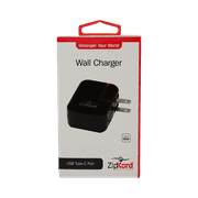 ZipKord Wall Charger for Universal Compatible with Any Type-C Device - Black
