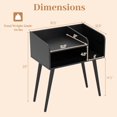 thumbnail image 2 of JWRWEFA Set of 2 Mid Century Modern End Tables with Open Shelves, Bedside Tables with Metal Support Legs, Small Nightstands for Bedroom, Living Room & Office, Black, 2 of 10