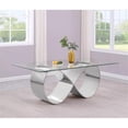 thumbnail image 2 of Best Quality Furniture 78" x 42" Clear Tempered Glass Table with Stainless Steel, 2 of 4