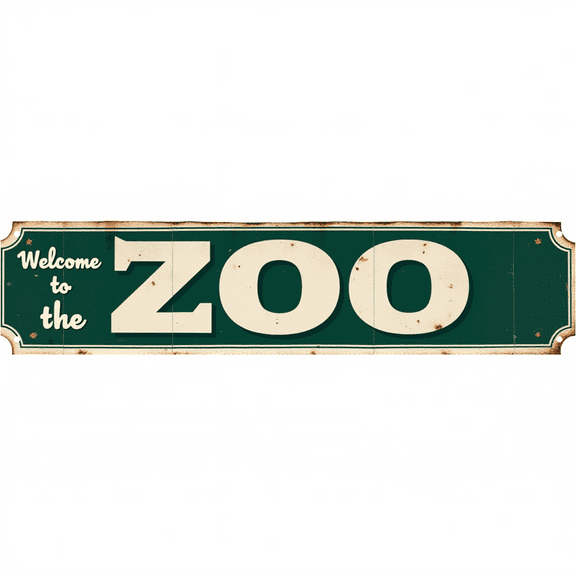 Decorative Tin Signs 16*4 Inches "Welcome to the Zoo" Zoo-Themed Design for Bedroom, Backyard, Patio | Funny Room Decor, Outdoor Sign, Vintage Decor for Home