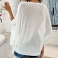 thumbnail image 4 of FAIWAD Womens Short Sleeve Ribbed Sweater V Neck Basic Pullover Tops Loose Breathable Lightweight Casual Sweaters, 4 of 8