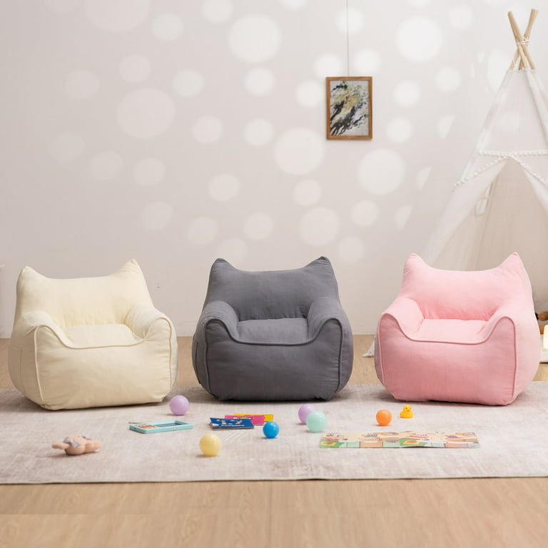 Lusimo Kids Bean Bag Chair, Cat-Ear Design, Corduroy, Toddler - Main Image