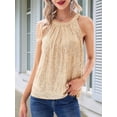 thumbnail image 4 of Sequin Halter Tops for Women Sleeveless Sparkly Shiny Tank Tops Ruched Flowy Sparkly Party Shirt Champagne Color XXL, 4 of 8