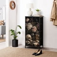 thumbnail image 6 of Gothic Dresser for Bedroom with 4 Storage Drawers Peony Flowers Skull Vintage Books Dark Raven Ink Bottles Dressers Chest of Drawers Steel Framed Fabric Closet Organizers for Dorm Entryway, 6 of 8