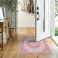 thumbnail image 2 of ODIKA 2'x3' Washable Accent Rug Mauve Vintage Dusty Boho Scroll Border Motifs Distressed Trellis for Bedroom, Nursery, RV, Pet Friendly, Bedside Mat, 2 of 7
