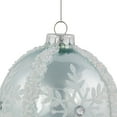 thumbnail image 3 of Northlight Set of 2 Sky Blue Glittered and Beaded Snowflake Glass Christmas Ball Ornaments 4", 3 of 4