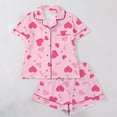 thumbnail image 2 of Valentine's Day Pajama Set for Women 2 Piece Lounge Set Short Sleeve Tops and Shorts Soft Sleepwear S-XXL, 2 of 9