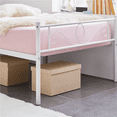 thumbnail image 4 of Yaheetech Graceful Scroll Metal Platform Bed Twin Bed with Headboard and Footboard, White, 4 of 9