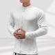 thumbnail image 5 of pstuiky Camisas de manga larga abrigadas para hombre, Cárdigan deportivo informal de manga larga con cuello redondo y cremallera de color liso para hombre tops de invierno para hombre l, 5 of 8