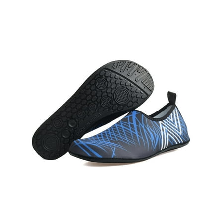 

Lacyhop Unisex Swim Shoe Quick Dry Water Shoes Surfing Aqua Socks Fishing Non-Slip Flats Lightweight Barefoot Sock Sneaker Balck Blue 6-7
