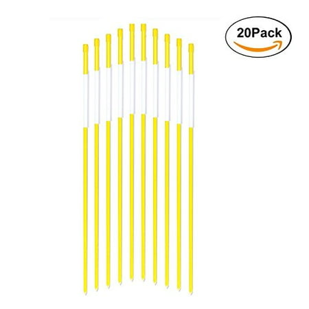 Reflector Stakes FiberMarkers Driveway Reflectors Snow Stakes Driveway Markers 36-Inch Yellow 20-Pack 1/4-Inch (Dia.) ()