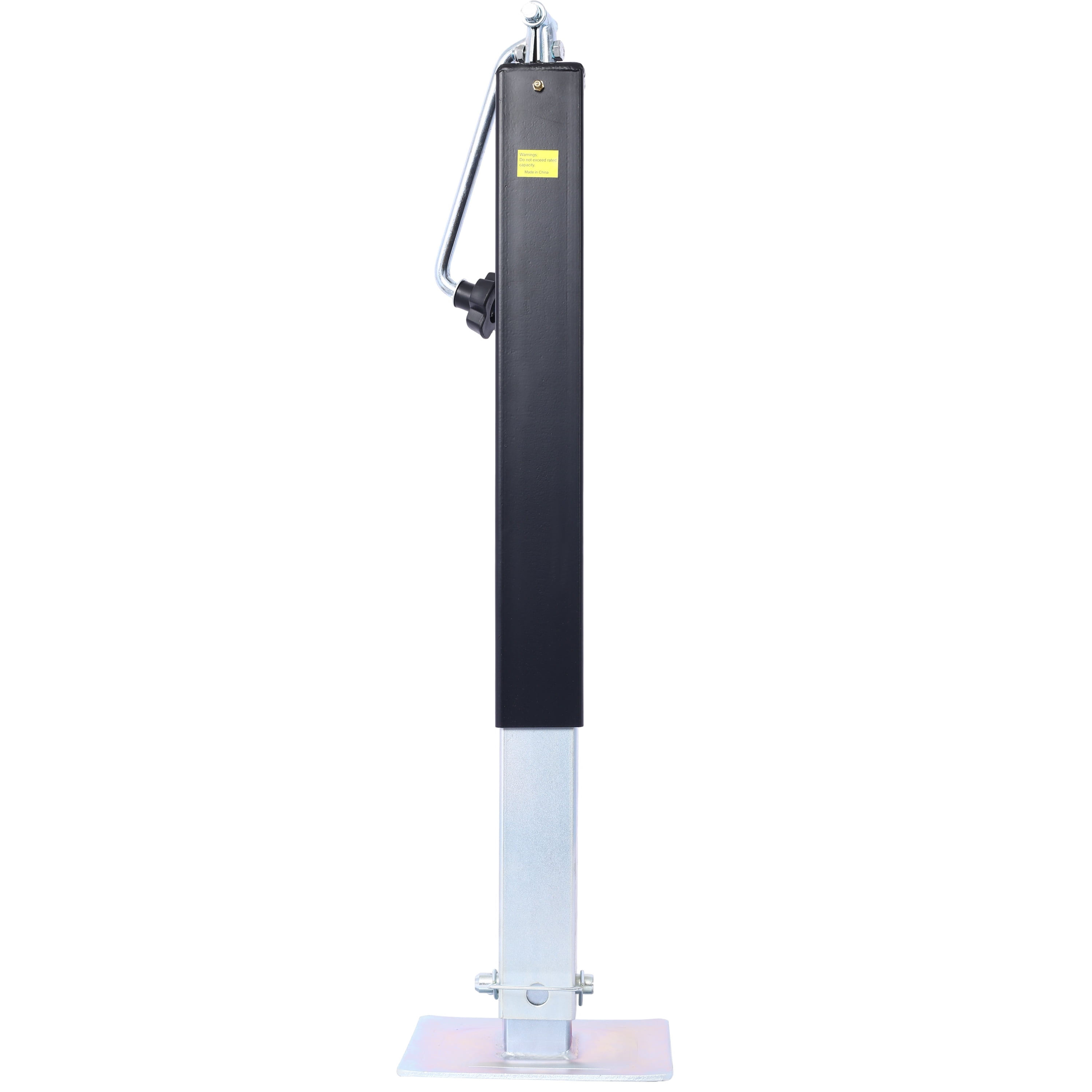 8,000 lbs Top Wind Weld-On Square Tube Drop Leg Jack, Black