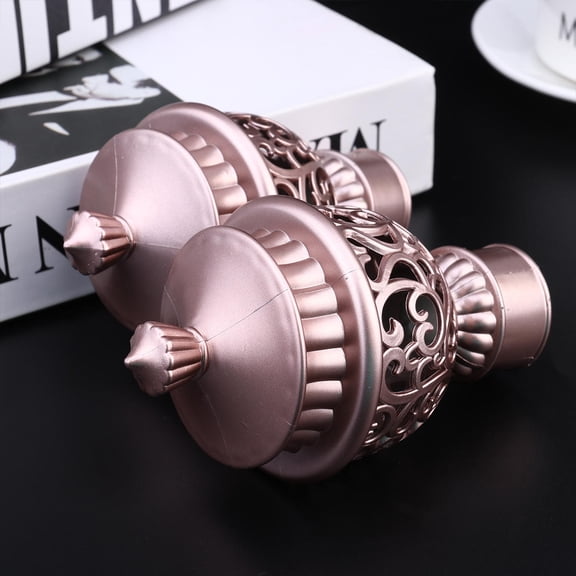 Tineasur Rose Hollow Plastic Curtain Rod Finials, 6 Pieces for Elegant and Stylish Home Decor