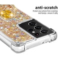 thumbnail image 4 of Samsung Galaxy S21 Ultra 5G 6.8" Case,Creativity Clear Quicksand Glitter Flowing Liquid Floating Soft TPU Case w/Stand Bling Diamond Sparkle Phone Cover for Galaxy S21 Ultra  Colorful Gold, 4 of 14