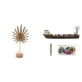 thumbnail image 1 of Escultura de hoja de metal con forma de barco, artesanía nórdica, adorno creativo, quemador de incienso abstracto, decoración de mesa para el hogar y, 1 of 8