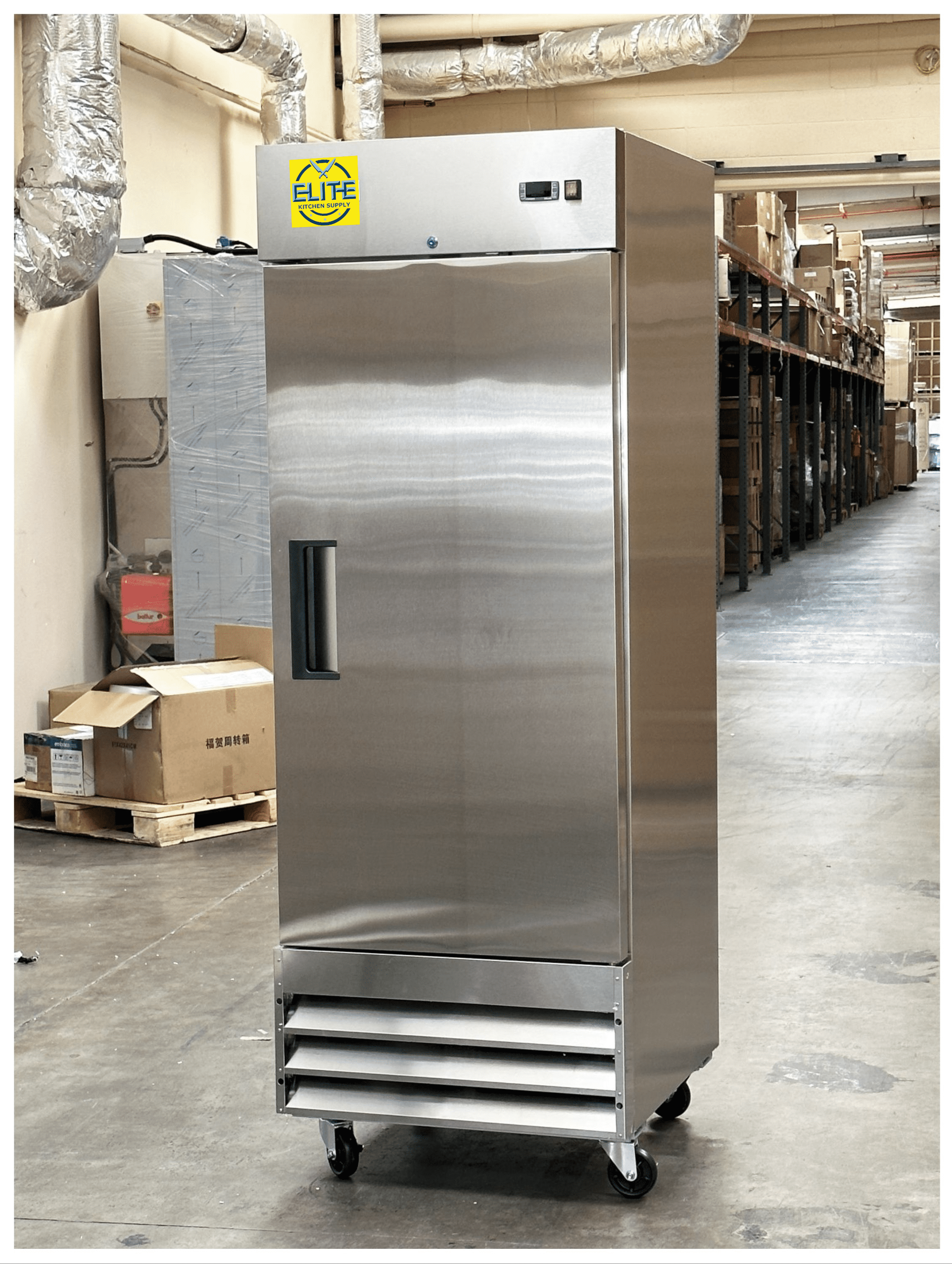 29'' Commercial Upright Freezer,  Stainless Steel, Bottom Mount, Single Door, ETL & NSF Certified, -8°F to 0°F Temperature Range