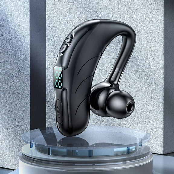 FYHALE Ear Headset with Mic Bluetooth 5.2 Earphone LED Display Earpiece Wireless Handsfree Headphone