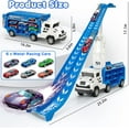 thumbnail image 2 of Truck Toys Car for 3, 4, 5, 6 Years Old Boys, Transport Truck Car Toy, Foldable 2 Layer Transport Car Toys with 27 in Race Track and 6 Metal Cars, Birthday Gifts for Toddler Boys Girls, 2 of 8