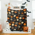 thumbnail image 5 of Halloween Pumpkin Art Fall Flannel Fleece Throw Blanket 60"x50", 5 of 5