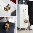 thumbnail image 6 of Leopard Set of 2pcs PU Leather Round Suitcase Tags with Privacy Cover and Name ID Tag - Ideal for Travel Luggage, Handbags, Backpacks, School Bags, 6 of 6