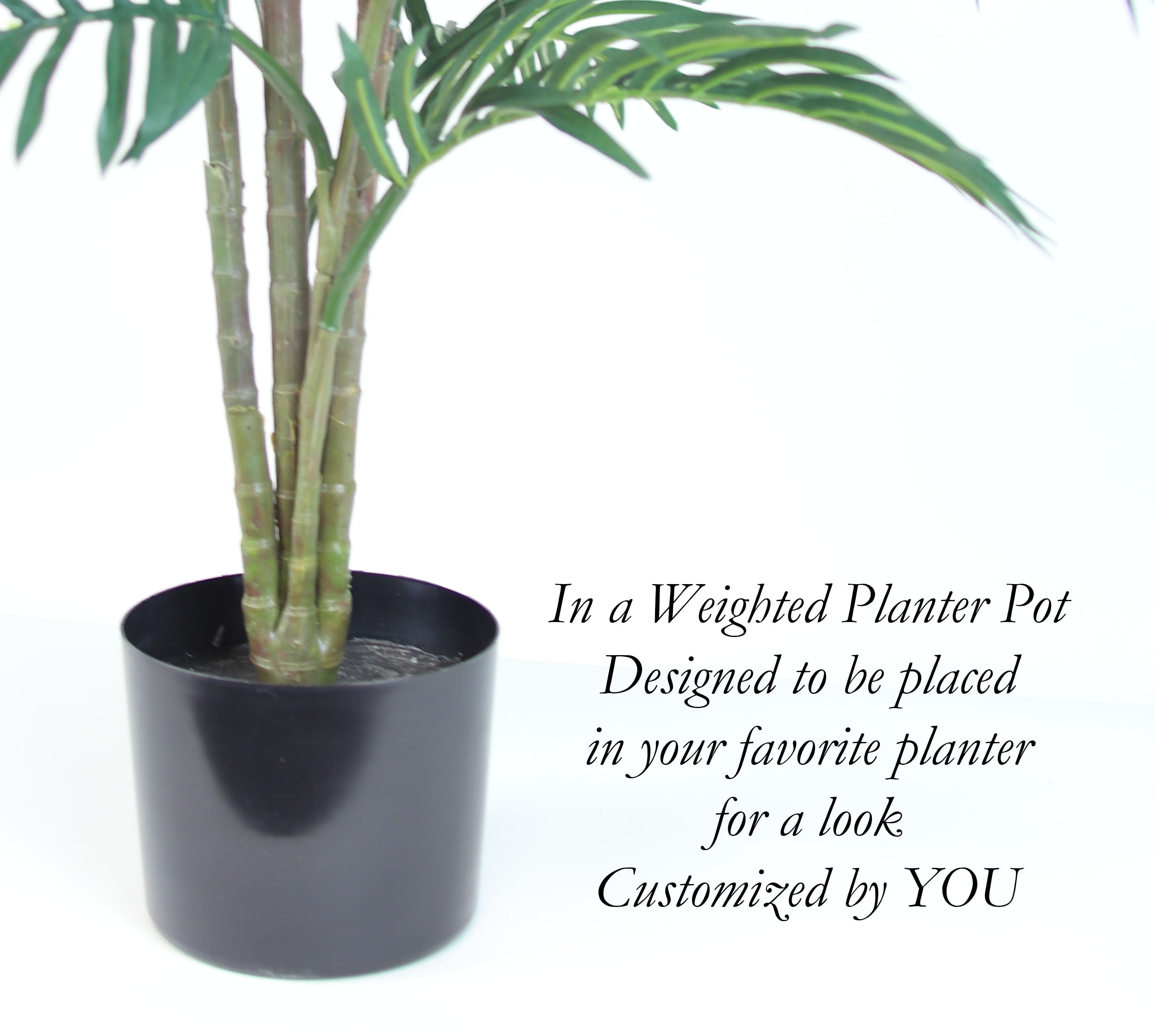 The Mod Greenhouse 48" Artificial Real Touch Green Bamboo Tree in a Matte Black Grower's Pot
