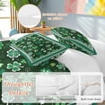 thumbnail image 3 of Green Bedding 3 Piece Duvet Cover Set Queen Size, St. Patrick's Day Shamrock Spring Checkered Soft Microfiber Comforter Cover with Zipper Closure & Pillowcases, Wrinkle & FadeResistant Quilt Cover, 3 of 9