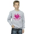thumbnail image 2 of DC Comics Boys Superman Pink Hearts And Stars Logo Sweatshirt, 2 of 3