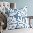 thumbnail image 4 of Pillow Covers 16x16 Set of 2, Palm Tree Monstera Throw Pillow Covers Decorative Couch Cushion Cover, Slate Blue Leaf Boho Botanical Tropical Microfiber Soft Pillowcases for Bedroom Living Room Sofa, 4 of 9
