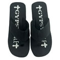 thumbnail image 3 of Gypsy Soule Platform Heel Thong Sandals, 3in Wedge Heel Comfort Soles, Black, 3 of 6
