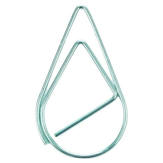 30 Pieces Paper Clip Cute Office School Note Book Water Drop Shape Simple Style Solid Color Office School Note Book Photo Clamp Bookmark Blue Green