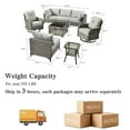 thumbnail image 4 of Ovios 8 Pieces Patio Furniture Outdoor Conversation Set Rattan Wicker Outside Sectional Sofa with Swivel Chairs & Solar Light Table, Gray, 4 of 9
