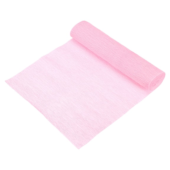 Uxcell 1Pcs Crepe Paper Roll, 10 x 98 Inch Wide Crepe Sheets Streamer Flower for DIY GiftWedding, Light Pink