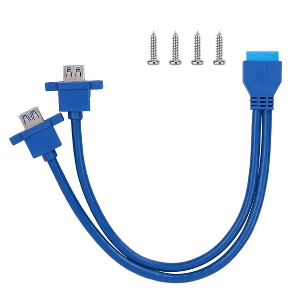 Usb3.0 19Pin To 2Af Cable De Montaje En Panel De Placa Base Frontal Con Orificio Para Tornillo (0,3 M) Yuarrent EL006390-00